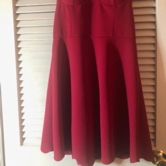 Material Girl Bustier Strapped Back Red Party Dress Size Medium - Picture 3 of 11